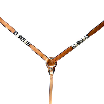 Bar H Equine Genuine Western American Leather Horse Premium Headstall & Breast Collar Set